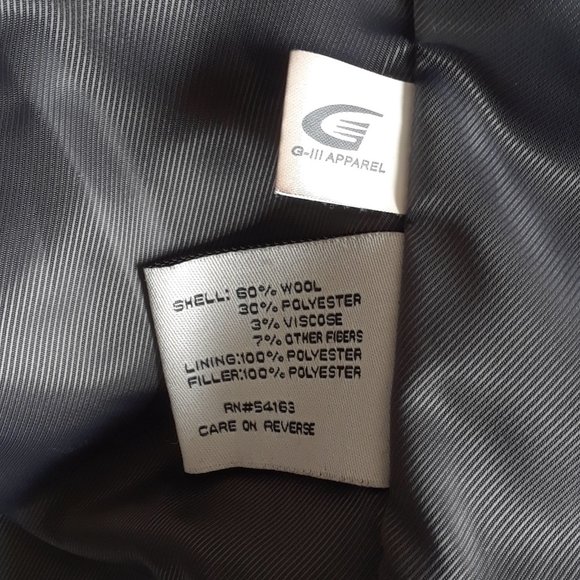 Kenneth Cole. Wool Zip-Up Wool Jacket. Grey. Large - Picture 14 of 15